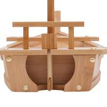 SENDERPICK Sushi Boat Serving Tray, 27.6" Large Size Boat-Shaped Sushi Serving Tray, Bamboo Sushi Boat Serving Tray - 原木色 - 查看 9