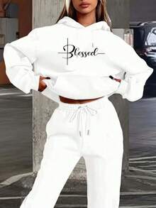 2026 LC Women'S  Hoodie & - Cozy White Casual , Loose Fit, And Pockets, Fall/Winter, Comfortable Clothing |   Relaxed Fit Hoodie |   Drawstring WaistbandCasual Daily Wear Halloween Costumes,Thanksgiving Clothing,Hoodie Autumn And Winter,Fall Clothes Plus Size,Fall Clothes Women - trắng - Xem 7