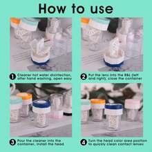 1个手动旋转式隐形眼镜清洁器，彩色隐形眼镜清洁容器，大容量便携透明隐形眼镜收纳盒，隐形眼镜浸泡及收纳盒，适合旅行和日常使用 - 彩色 - 查看 6