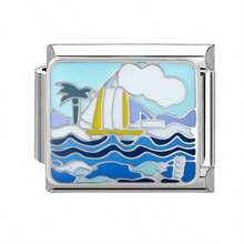 时尚意大利珠宝配饰手链，模块化手链，DIY珠宝手工饰品，独特创意饰品，风景元素单模块，时尚精致的手链项链戒指脚链，适合情人节、生日和周年纪念日，男女皆宜的精致珠宝。 - 單節 - 查看 22