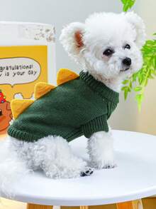 Un suéter de dinosaurio suave y cómodo para perros y gatos de otoño/invierno. Regalos de fiesta. Regalos para mascotas. Regalo de Pascua. Pascua. Día de San Valentín. Dulces para perros.Suéter para perros rosa barato - Multicolor - Ver 3