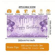 Decoração de Aniversário com Bottom Iluminado de Balões Roxos Chamativo com Texto "Feliz Aniversário", Adequado para Festa, Aniversário, Decoração Temática e Decoração Interna/Externa, Disponível em Vários Tamanhos - Multicolorido - Visão 10