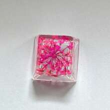 1个自粘式DIY树脂高透明干花键帽真花鲜花小满星机械键盘键帽单片OEM R4