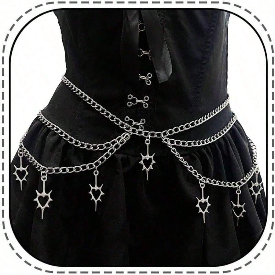 Star Waist Chain Belt - Punk Gothic Crossover Body Belly Chains Tassel For Women Girl - A - 查看 1