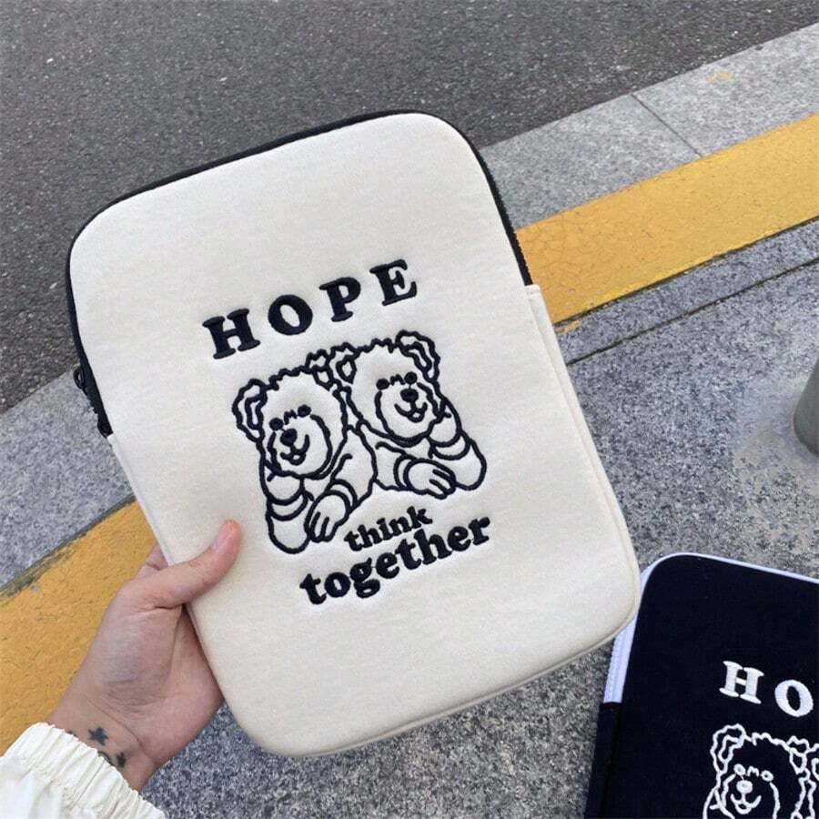 Random 1pc Korean Ins Lace Embroidery Polka Dot Laptop Sleeve Bag 11/13/15 Inch IPad Tablet Protective Inner Case - Multicolor - View 1