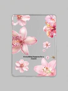 透明粉色花卉 iPad 保护套 - 时尚保护套，带有励志名言，优雅的保护性设计，兼容 iPad Pro 11、iPad Air 2、iPad Air 第五代 2022、iPad Air 11 英寸 (M2)-2024、iPad Air 11 英寸 (M3) 2025，适合个人使用、送礼和夏季场合 - 彩色 - 查看 30