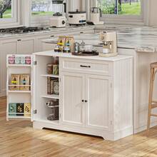 Room Decoration Coffee Table Cabinet With Storage, Kitchen Storage Furniture With Door Shelves, Home Decor Living Room Sideboard Buffet With Drawer For Kitchen, Bathroom, Dining Room Organizing, White - 白色 - 查看 8