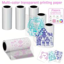 Colorful Transparent Self-Adhesive Stickers, Rolls Of Clear Labels, Suitable For Mini Portable Printer, Printing Paper 57mm - Multicolor - View 6