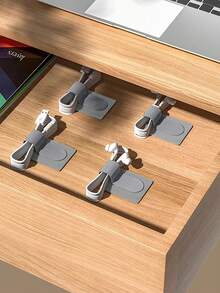 10pcs Cable Management Organizer Boxes, Multipurpose Desktop Cable Clips, Reusable Cable Ties, Suitable For Electricians, Computer Cables, Back To School Essential - one-size - View 5