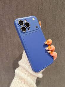海军蓝极简纯色二合一个性化即时更换手机壳，兼容 11 12 13 14 15 16 17 15 Pro Max 16 Pro Max 17 Pro Max及其他型号，送给男友/女友的礼物 - 寶藍色 - 查看 4