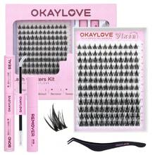 Anime Lashes Clusters Kit, Vixen 10-18 Manga Cluster Eyelash Extensions Kit, 120pcs CC Curl Fairy Wipsy Lash Clear Band Natural Eyelashes With Bond And Seal, Remover, Tweezers,38507533 - Wolf Calls - 查看 1