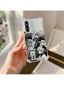 Classic Japanese Anime  Creative Black Cool Graffiti Phone Case Suitable For  Galaxy A56 A26 A36 A17 A07 A55 A35 A06 A05 A14 A24 A34 A54 A16 A05S A25 A15 A23 A33 A53 A73 A04E A04 A02 A22 A32 A52 A12 4G 5G Anti-Fall - 無色 - 查看 2