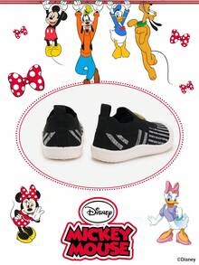 Disney 1 Pair  Official Collaboration Children's Sneakers, Suitable For Daily, Holiday, Sports And Outdoor Activities. Comfortable, Fit Foot Shape, Non-Slip, Breathable. (Boys' Sneakers, Boys' Skate Shoes, Children's Sneakers, Girls' Sneakers, Girls' Skate Shoes) - Black - View 3