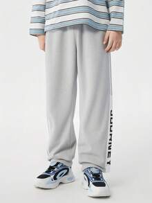 Balabala Boys' Straight-Leg Sweatpants, Casual Spring Pants 2026 - Light Gray - View 1