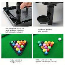 Set da gioco di biliardo mini portatile - Mini snooker e biliardo (include 2 stecche e 11 palline) - Sviluppa coordinazione mano-occhio e pensiero strategico. Questo divertente mini gioco di biliardo è adatto a tutti, rendendolo una scelta ideale per serate di giochi in famiglia, intrattenimento in ufficio e tempo libero in viaggio. - Multicolore - Visualizzare 4
