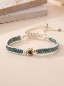 1PC Customized Photo Projection Bracelet, Circular Projection Photo Bracelet,Handmade Beaded Bracelet ,Stainless Steel Color Couple Bracelet, Adjustable Projection Couple Bracelet, Couple, Family, Photo Memories, Color Projection Bracelet - Multicolor - View 8