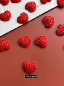 100 Peças Unhas para o Dia dos Namorados, Decorações de Arte de Unhas com Desenho em Forma de Coração, Ornamentos de Unhas DIY, Suprimentos de Unhas, Cores Mistas, Adequado para Encontros, Decorações de Unhas Diárias - Multicolorido - Visão 3