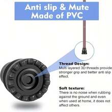 Replacement Head For Walking Aids, Compatible With Various Walking Aids, Heavy-Duty Rubber Head With Locking Mechanism, Thickened Safety Grip, Suitable For The Elderly And Mobility Aids. - Multicolor - View 7