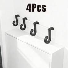 4 Packs Shower Door Hooks Set For 1.2cm Thick Glass – Crafted From , High-Strength PET Material, These Modern Hooks Offer A Reliable Space-Saving Solution For Your Bathroom. Perfectly Designed To Hang Towels, Robes, And Organize Shower Essentials, They Transform Your Shower Door Into An Efficient Storage Area. - Multicolor - View 1