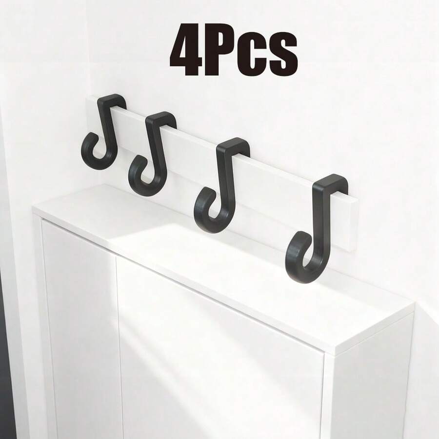 4 Packs Shower Door Hooks Set For 1.2cm Thick Glass – Crafted From , High-Strength PET Material, These Modern Hooks Offer A Reliable Space-Saving Solution For Your Bathroom. Perfectly Designed To Hang Towels, Robes, And Organize Shower Essentials, They Transform Your Shower Door Into An Efficient Storage Area. - Multicolor - View 1