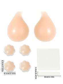 Áo ngực nâng ngực hình thìa, bộ đồ lót vô hình dành cho nữ, áo ngực dán chống trượt có thể tái sử dụng, phù hợp với ngực nhỏ, áo ngực không lưng và không dây, hoàn hảo để mặc với váy, áo tắm, bikini, kèm theo miếng dán chống lộ ngực. - Nhiều màu - Xem 10