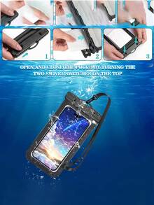1/3/5pcs Waterproof Bag, Universal Waterproof Phone Pouch, Air Cushion Waterproof Phone Case, Waterproof Phone Pouch For Swimming & Beach, Suitable For Smartphones, Phone Charm, Phone Accessories, Airplane Accessories, Travel Accessories, International Travel, Summer Camping, Tech Accessories, Gym Phone Accessories, Travel Essentials - Multicolor - View 11