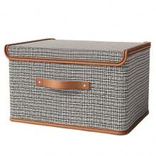 1pc Clothing & Blanket Storage Box, Space Saving Wardrobe Organizer Basket, Suitable For Outdoor Moving, Carry-On Luggage Packing - Brown - View 20