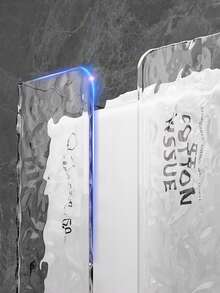 2个/1个浴室防水壁挂式纸巾盒，透明PET材质波浪纹纸巾架，适用于厨房、客厅、浴室 - 彩色 - 查看 8