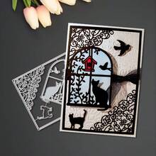 Creative Window Metal Cutting Dies, DIY Scrapbooking Album And Embossing Stencil, Greeting Card Making Tool, Card Paper Cutting Crafts ,Gift Card Making Template Die Cuts.
