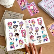 8张/套 K-Pop 可更换贴纸，女团贴纸，DIY拼图贴纸，变脸贴纸套装，乙烯基贴纸，适用于日记本、笔记本、笔记本电脑、保险杠、滑板、水瓶、电脑、手机、卡通、头盔、汽车和装饰