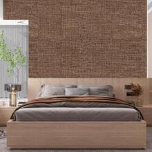 Brown Grasscloth Peel And Stick Wallpaper 17.3\X120\ Faux Linen Textured Contact Paper Removable Se- Adhesive Vinyl Wallpaper For Bedroom Bathroom Kitchen Cabinets - 棕色 - 查看 6
