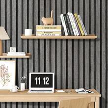 1卷黄色仿木纹自粘壁纸，灰色竖条纹网格，防水防潮，易清洁，可移除贴纸，适用于卧室、客厅、餐厅、宿舍、家居装饰、橱柜、书桌、抽屉、家具翻新，易于安装，可裁剪尺寸，尺寸：17.7英寸 x 393.7英寸/196.8英寸/118.1英寸/39.3英寸