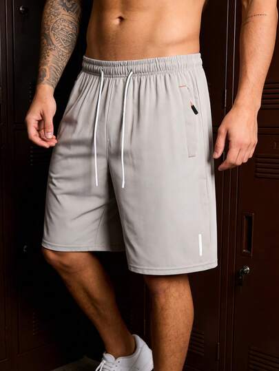 1pc Men's Quick-Dry Loose Breathable Shorts, Fitness Running Casual Knee-Length Pants, Summer