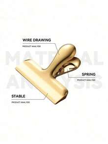 1 Pc Light Luxury Style Gold Seal Clip Stainless Steel Swallowtail Clip Food Clip Ticket Clip Office Folder Stationery Clip Back To School.School Supplies - Vàng - Xem 4