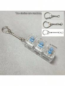 1pc Multicolor Keyboard Stress Relief Keychain, Cute Healing Accessory, Includes Portable Clip, Suitable For Keys Or Bags,Battery-Free, Keyrings & Keychains - Multicolor - View 12