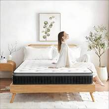 DreamFit Colchón Ortopedico,Colchon individual │matrimonial│ Queen Size │King Size Híbrido En Caja,Ergonómico,Espuma de Alta Densidad Memory Foam,,Antibacteriana,Antiácaros,Transpirabilidad,Antialérgico,Resistente a la humedad,Alivio de Presión y Extremadamente Cómodo,Firmeza Media,Certificado CertiPUR-US®, Economico,Colchones Resortes - Blanco y Negro - Ver 16