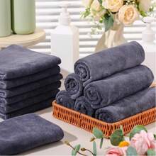 6/14条装卸妆巾，12 x 12英寸，柔软超细纤维面巾，可重复使用，适合所有肤质，温和有效清洁面部，适用于水疗、面部护理、婚礼、节日等场合，也可作为大礼赠送。 - 彩色 - 查看 4