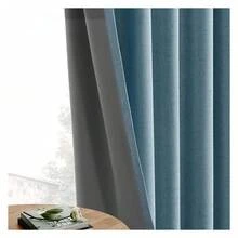 Blue 102 Inch Blackout Curtains - Bedroom & Living Room - Linen Thermal Blackout Drapes - 如圖651 - 查看 2