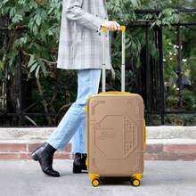 FOCHlER 1 PCS 20-Inch Carry-On Suitcase, Hard-Shell With 360-Degree Spinner Wheels, Combination Lock, And Zipper Closure. A Perfect Valentine's Day Gift. - Champagne - View 7