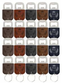 1/2/3/5/10/20pcs Personalized Leather Keychain, 2-In-1 Bottle Opener Keychain With Name, Multi-Functional Car Key Chain And Bag Charm - Multicolor - View 35