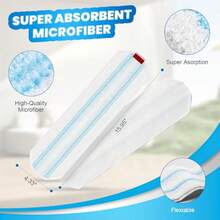 3 Pack Replacement Mop Pads For O-Cedar H2prO Flat Mop System Machine Washable Microfiber Pads Refills - 白色 - 查看 3