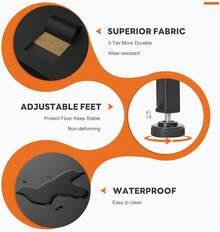 Sweetcrispy 9 Tall Fabric Clothes Cabinet Storage Organizers And Wood Top Surface Table Chest Of Drawers, 9 Drawer Dresser,Grids Grid Cabinet  Fabric Storage Tower For Bedroom, Hallway, Entryway, Closet, Tall Chest Organizer Unit With Fabric Bins, Steel Frame, Wood Top, Easy Pull Handle, Charcoal - 黑色 - 查看 4