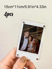 1pc Customized Magnetic Photo Frame, Acrylic Magnetic Photo Frame, Personalized Gift For Family And Friends, Home Decor, Souvenir, Mother's Day Gift, Wedding Essential