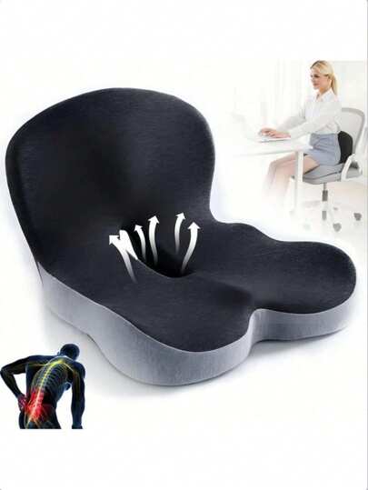 L-Shaped Memory Foam Seat Cushion, Ergonomic Lumbar Support Pillow For Car, Truck Drivers, Office Chair, Gaming Chair, Relieves Sciatica And Back Pain