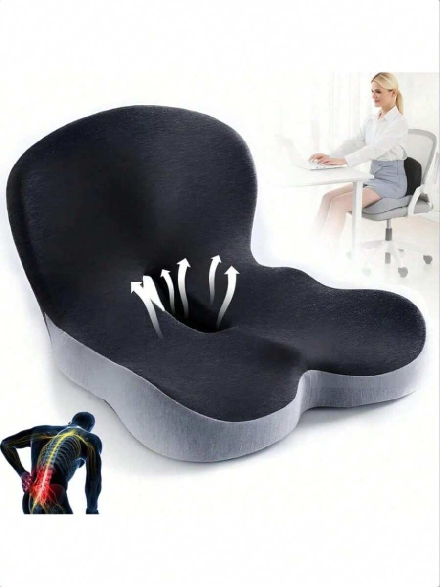 L-förmiges Memory-Schaum Sitzkissen, ergonomisches Lendenwirbelstützkissen für Auto, LKW, Bürostuhl, Gaming-Stuhl, lindert Ischias und Rückenschmerzen - Verschiedenfarbig - Übersicht 1