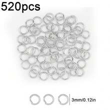 35/40/100/110/140/170/170/520pcs Iron Closed Jump Rings For DIY Jewelry Making, Beading Craft Supplies