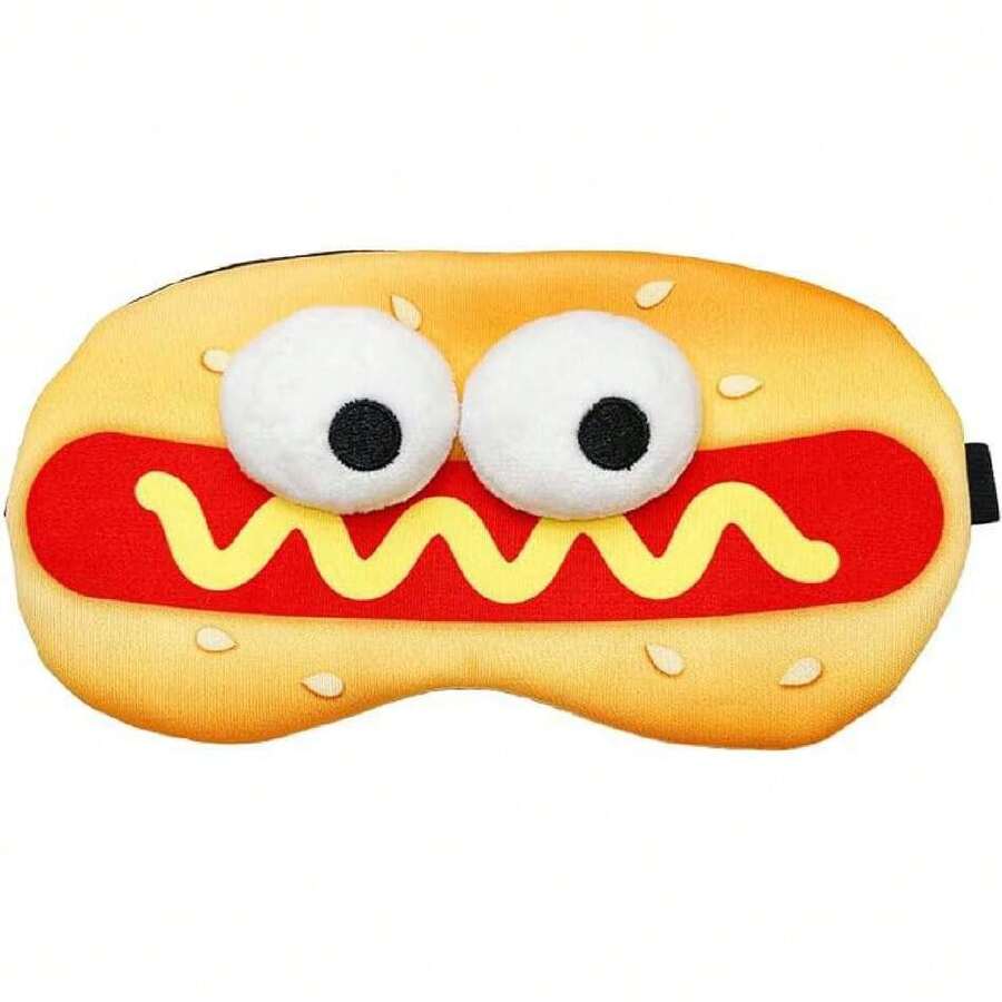 Sleep Eye Masks, Cute Plush Sleep Eye Cover Weight Adjustable Eyeshade Faux Fur Mask Cover For Women Men Sleep Travel Nap (Hotdog),38564510 - Màu tím - Xem 1