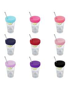 Reusable Drink Sleeve With Straw Hole, Bar/Club/Party Cup Holder, Nightclub Anti-Drugging Cup Sleeve And Lid, Prevents Foreign Objects From Entering The Cup - Multicolor - View 8