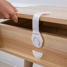 4/8pcs,Multi-Functional Fabric Strap Safety Lock, Child Safety Lock, Bedroom Accessories, Home Decor, Kitchen Accessories, Bathroom Accessories, Valentine's Day, Living Room Accessories - White - View 4