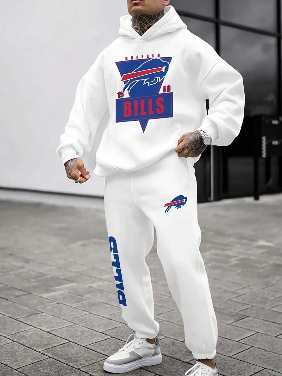 Buffa-Lo Bills Casual Hoodie Jogging Sweatpants Tracksuit Set, Football Team Men's Tracksuit Set, Men's Game Day Hoodie Set - Nhiều màu - Xem 1